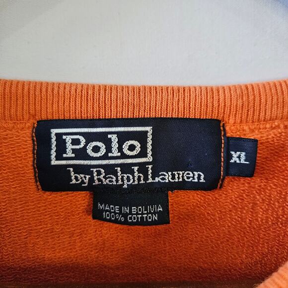 Polo Ralph Lauren Orange Crewneck Sweatshirt XL - Picture 4 of 7